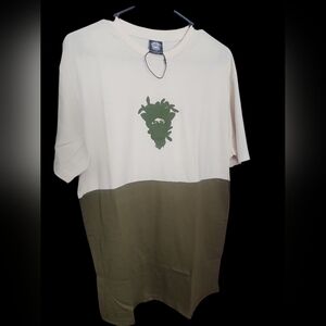 Crooks & Castles Two-Tone Olive and Cream Tee